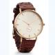 Brown woven leather strap customizable watches with small second hand