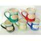 Stoneware Reactive Glaze Mug / Porcelain Coffee Mugs With Embossed Wordings