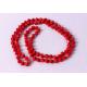 Block modeling grade natural ruby long necklace