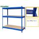 800Kg Capacity Boltless Industrial Shelving With Cramped Edge , 600mm Depth