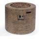 Outdoor Brazier Stocked Propane Gas Fire Pit Wood Pattern Brown