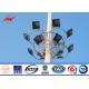 12 Sides 50M Electric High Mast Lighting Poles With Aotumatic Hoisting System