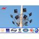 40M 60 nos LED Lights Galvanized High Mast Stadium Light Tower With Round Lantern Carriage