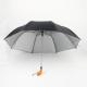 Black Silver Uv Coating Two Fold Umbrella With Wood Handle 21 Inch Auto Open