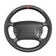 MEWANT Custom Hand Stitching Black Carbon Fiber Steering Wheel Cover for Ford Mustang 1994-2004