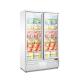 Supermarket Frozen Meat Upright Display Freezer Glass Door Freezer