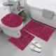 Chenille PU Coated Backing Fluffy Toilet Cover Mat Bathroom Mat Set