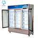 Stainless Steel Beverage Glass Door Display Freezer Refrigerated Cold Beer Drink