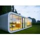 Prefab Light Steel Frame House Of Hotel Unit Lodges With Glass Garden House