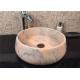 Pink Marble Nile Beauty Stone Sink Bowl Rounded Edges For Villa Projects