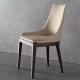 Modern restaurant furniture PU upholsted dining chair with solid wood legs