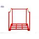 Tire Portable Steel Stacking Racks Heavy Duty Collapsible Red Storage Shelf