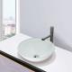 High Glossy White Round Tempered Glass Sink Bathroom Countertop Sink