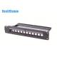 Cat5e Cat6 Network Patch Panel , UTP 12 Port Blank Patch Panel High Durability