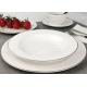 White Gold Line Ceramic Dinnerware Sets Gift Box Packing BSCI Certification