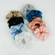 30mm Thin Mulberry Silk Human Hair Scrunchie , Women Damage Free Hair Ties