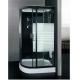 Sliding Door Striped 4mm Glass Steam Bath Shower Black Frame