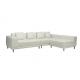 Easy Clean Living Spaces Leather Sofa Foam PVC Solid Wood Legs Simple Style
