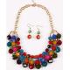 Bohemian wild color bead earrings Necklace Set