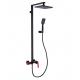 Contemporary Black Copper Wall Mounted Shower Cleaner Spray Mixer Set with Ceramic Valve