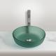 Matt Green Bathroom Wash Basins With Faucet No Overflow Vanity Countertop Vessel Sinks