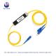 Yellow FTTH Fiber Optic Splitter Pigtail Type SC UPC 1x2 Plc Splitter