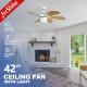 Remote Control 3 Speed 42inch Traditional Indoor Ceiling Fan AC Motor