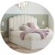 Multiscene Cream Double Ottoman Bed , Upholstered Queen Velvet Bed With Storage
