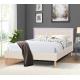 Queen Size Linen Fabric Wood Upholstered Bed With LED Lights Headboard