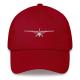 Airplane Design Embroidered Distressed Hat Embroidered Logo Baseball Cap