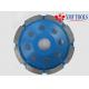 105mm 5 Inch  9 Inch Concrete Grinding Disc For Granite Single Row Cup Blue