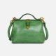 Retro Green Full Grain Vegetable Tanned Leather Messenger Bag purse