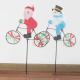 Christmas Bicycle Windmill Santa and Snowman