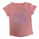 100% Combed Cotton Girl's Beaded Embroidered Short Sleeve Summer T-Shirt Slub Jersey