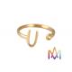 Mylongingcharm 1.5g Gold Color SS304 Alphabet Letter Ring