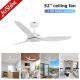52 Inches White Ceiling Fan Without Light ABS Blade Smart APP Control