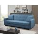 Comfortable blue color modern transformable fabric sofa bed folding futon with USB