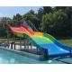 Children Rainbow Color Fiberglass Family Wide Slide For Aqua Park