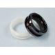 Black Glossy Zirconia Ceramic Ring With Double Grooved Brushed Center 8mm