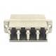 4G Network Compatible LC UPC Quadruplex Fiber Optic Adapter with Flange in Metal Case