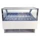 Good Quality Commercial 16 Pans Gelato Display Freezer Ice Cream Showcase For Sale