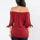 Long Sleeve Lady Woman Casual Latest Fashion Off Shoulder Blouse Tops Designs