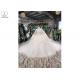 Back Bandage Ladies Bridal Gown , Strapless Lace Wedding Gown 3 In 1 Tulle Shawl