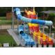 Spiral Enclosed Water Slide Rainbow Racing Pool Slide With Led Light Effect