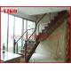 Solid Wood  Staircase VK67S  Wooden Handrail Tread Beech ,Railing tempered glass, Handrail b eech Stringer,carbon