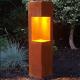 Multicolour Rusty Corten Metal LED Bollard Lighting Box For Yard Garden