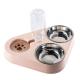 Large Small 3 in 1 Raised Pet Feeder 2 Stainless Steel Bowls and Automatic Water Bowl
