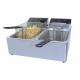 Durable Stainless Steel Commercial Electric Deep Fat Fryer With Double Tanks