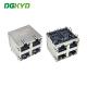 DGKYD59212288DB1A1DY1B022 Stacked 2X2 Multi-Port RJ45 Network Socket With Light Strip Shielding Data Communicationce