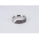 Fashionable Engraved Zircon Crystal Ring , Stainless Steel Couple Rings
